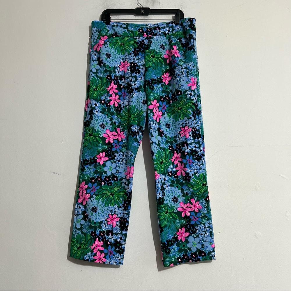 Lilly Pulitzer UPF Luxletic Alston High Rise Golf Pants Soiree All Day Size 16